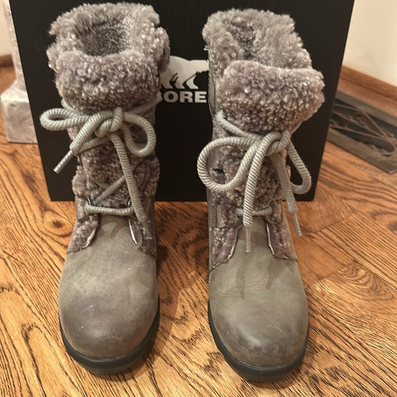 Sorel Joan of Arctic Wedge 11 Shearling Quarry SZ 7 - Picture 6 of 11